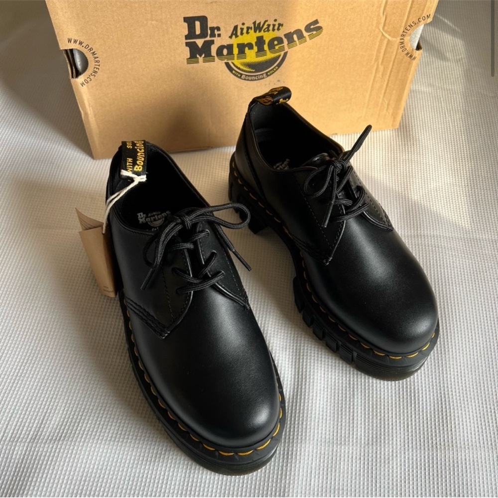 Dr. Martens Audrick Nappa Leather Platform Shoes